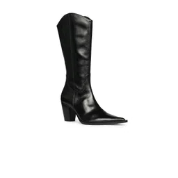 Saint G Women Casual Block-Heeled Leather Calf Boots