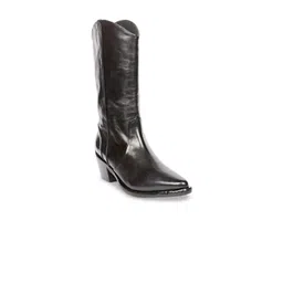 Saint G Women High Top Leather Block Heeled Regular Boots