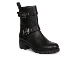 Saint G Women Leather High-Top Winter Boots With Buckles