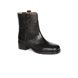 Saint G Women Leather Studded High Ankle Boots