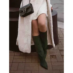 Saint G Women Stiletto-Heeled Leather High-Top Boots