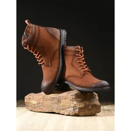 San Frissco Men Round Toe Biker Boots