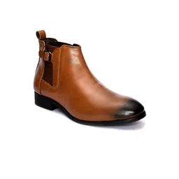 San Frissco Men Tan Brown Solid Casual Chelsea Boots