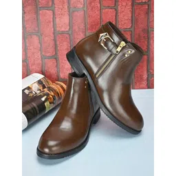 San Frissco Women Buckle Detail Casual Monk Boots