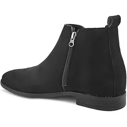 Saude Zipper Men's Chelsea Boots, Brown Suede Mid-Top, Side Zipper, Elastic Gores, Classic Ankle Boot