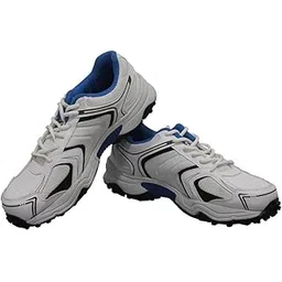 Scorer Polyurethane Cricket Shoes, Senior UK 11 (White/Blue)