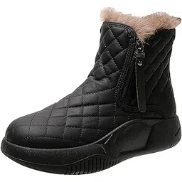 SECRET DESIREWinter Snow Boots Warm Lined Short Boots Fashion For Trekking Hiker Winter 37 Black