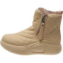 SECRET DESIREWinter Snow Boots Warm Lined Short Boots Fashion For Trekking Hiker Winter 38 Khaki