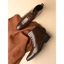 SERVER Men Leather Soild Regular Boot