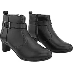 SF Women's Everyday Boots – Synthetic Leather | Soft Lining, Durable Sole, and Timeless Look | Color Black