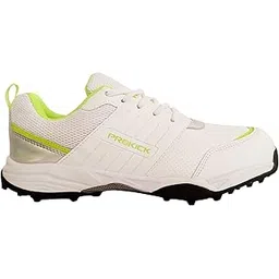 SG Mens Prokick Spinner Cricket Shoe, White/Lime Yellow/Silver, 10 UK