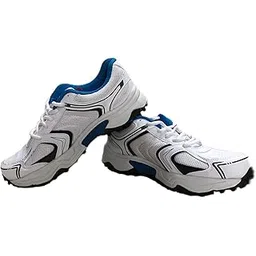 SG Scorer Rubber spikes Cricket Shoes (White/Blue) - 11 UK/45 EU