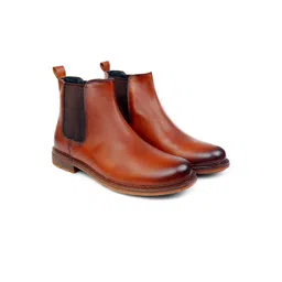 SHENCES Men Leather Chelsea Boots
