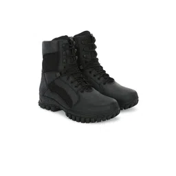 SHOE DAY Men Block Heeled Leather Biker Boots