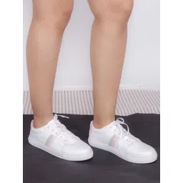 Shoetopia Women Off-White Sneakers