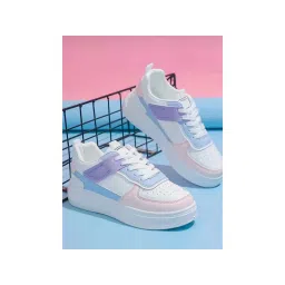 Shoetopia Women Pink Perforations Sneakers