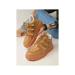 Shoetopia Women Solid Tan Sneakers