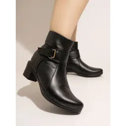 Shoetopia Women's Black Casual Booties
