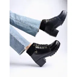 Shoetopia Women's Black Casual Booties