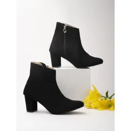 Shoetopia Women's Black Casual Booties