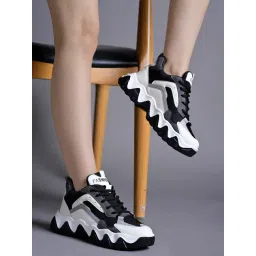 Shoetopia Women's Black Casual Sneakers