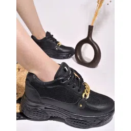 Shoetopia Women's Black Sneakers