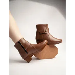 Shoetopia Women's Brown Casual Booties