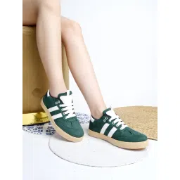 Shoetopia Women's Green Casual Sneakers