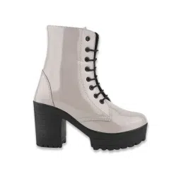 Shoetopia Women's Grey Derby Boots