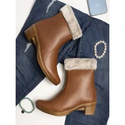 Shoetopia Women's Tan Snow Boots