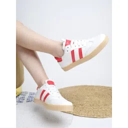 Shoetopia Women's White Casual Sneakers