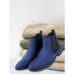 SHOZANIA Men Mid Top Leather Chelsea Boots