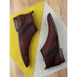 SHOZANIA Men Mid Top Suede Regular Boots