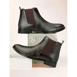 SHOZANIA Men Round-Toe Chelsea Boots