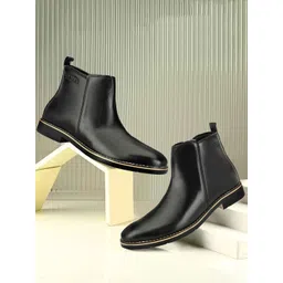SHOZANIA Men Round-Toe Chelsea Boots