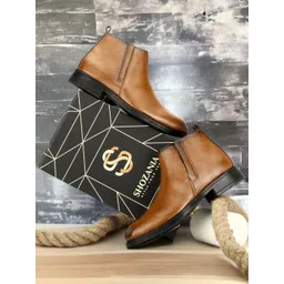 SHOZANIA Men Textured Suede Regular Boots