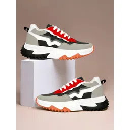 SHOZANIA Women Colourblocked Leather Lightweight Lace-Ups Walking Shoes