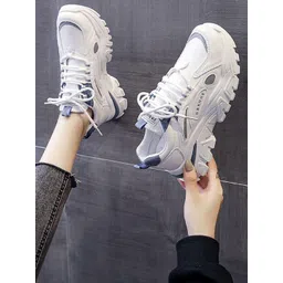 Shozie Women Textured Lace Up PVC Sneakers