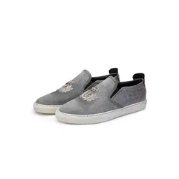 SHUTIQ Men Printed Suede Slip-On Sneakers