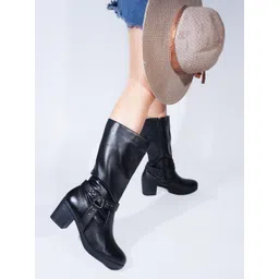 SHUZ TOUCH Women Heeled High-Top Chunky Boots