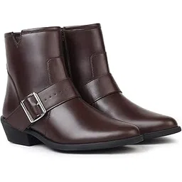 Side Buckle Suede Ankle Length Boots for Women | Comfortable and Stylish with Low Block Heel | Casual,Formal Wear for Winter BOOT 116