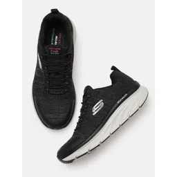 Skechers D'lux Walker-Pensive Men Black & White Memory Foam Sneakers
