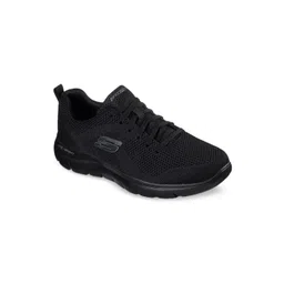 Skechers Men Black Woven Design Sneakers