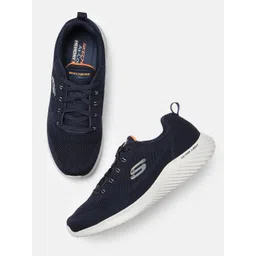 Skechers Men Navy Blue BOUNDER-RINSTET Ultra-Light Woven Design Sneakers