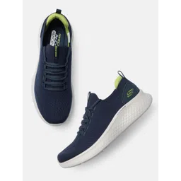 Skechers Men Navy Blue SKECH-LITE PRO - FAINT FLAIR Air-Cooled Memory Foam Sneakers