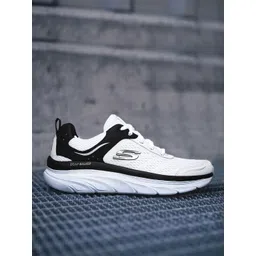 Skechers Men White Woven Design D'Lux Walking Shoes