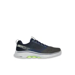 Skechers Men's GO WALK 7 - HAHN Navy & Lime Running Shoes
