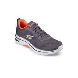 Skechers Mens Self design Lace Ups Non-Marking Round Toe Walking Shoes