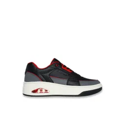 Skechers Men's UNO COURT - LOW-POST Black Lace Up Casual Sneakers