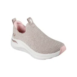 SKECHERS Women ARCH FIT 2.0-SHEER SHIMMER Taupe Casual Slip On Sneakers